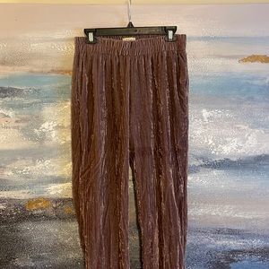 Anthropologie crushed velvet purple pants